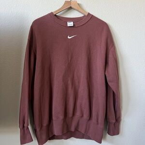 Nike Phoenix Fleece Oversized Crewneck Sweatshirt Dusty Mauve Size Small